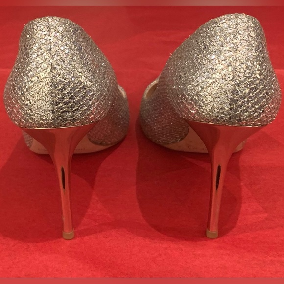 Jimmy Choo “Romy” Champagne Silver Coarse Glitter, Size 37 - Picture 4 of 7